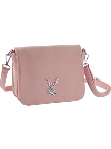 tectake Schicke Trachtenhandtasche in Wildlederoptik, rosa