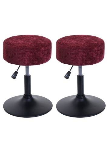 MCW 2er-Set Sitzhocker C22 Chenille, Bordeaux