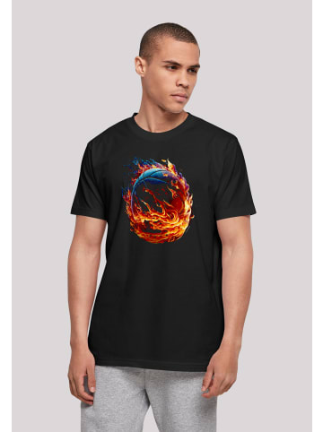 F4NT4STIC T-Shirt Basketball On Fire Sport  UNISEX in schwarz