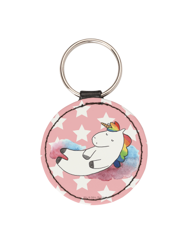 Mr. & Mrs. Panda Schlüsselanhänger Einhorn Wolke 7 ohne Spruch in Rot Pastell