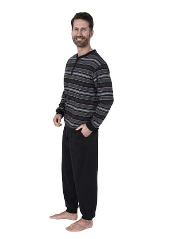 NORMANN Pyjama Bündchen Kuschel interlock - 68328 in hellblau