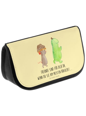 Mr. & Mrs. Panda Waschbeutel Schildkröte Maus mit Spruch in Gelb Pastell
