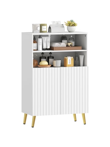 HOMCOM Badezimmerschrank-60L x 31,8B x 93H cm-Weiß