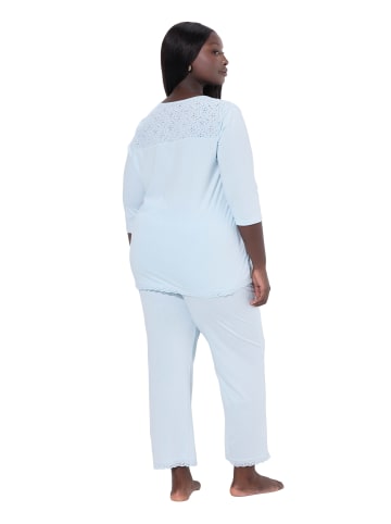 Ulla Popken Pyjama in eismeerblau
