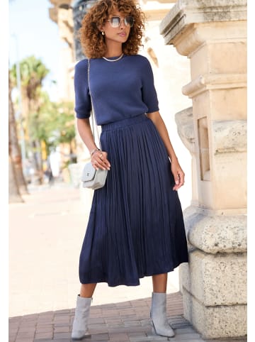 LASCANA Kurzarmpullover in navy