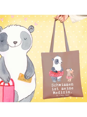 Mr. & Mrs. Panda Schultasche Otter Schwimmen mit Spruch in Braun Pastell