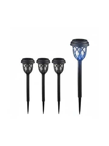 relaxdays 4 x Solarlampe in Schwarz/ Transparent