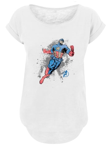 F4NT4STIC Long Cut T-Shirt Marvel Avengers Captain America Splash in weiß