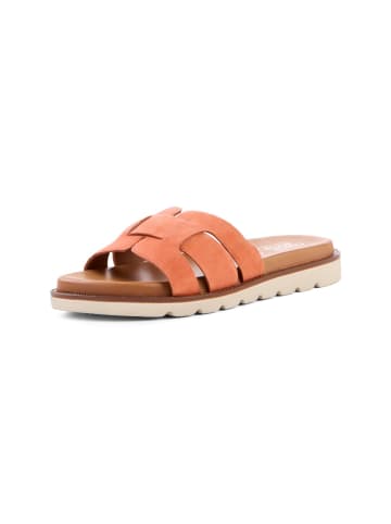 Camel Active Pantolette mit gepolstertem Lederfußbett in Orange