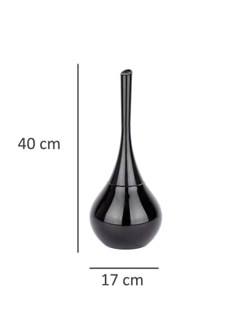 Wenko WC-Garnitur Flakon Schwarz - WC-Bürstenhalter in Schwarz, 17 x 40 x 17 cm