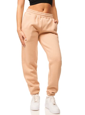DAILY COTTON Jogginghose - im Straight-Fit als Lange Trainingshose Sweatpants in Taupe