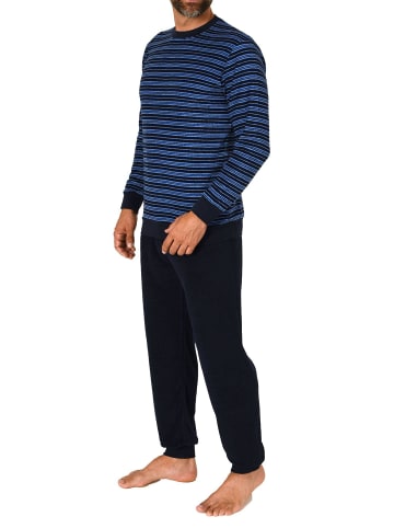 NORMANN langarm Frottee Schlafanzug Pyjama Bündchen - 83348 in navy
