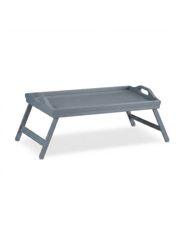 relaxdays 2 x Betttablett in Grau - (B)60 x (H)24 x (T)30 cm