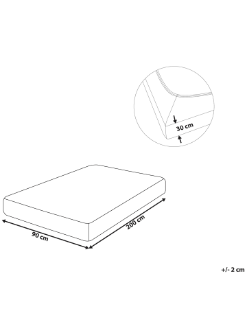 Beliani Bettlaken JANBU in Grau - (W) 90 x (H) 30 x (L) 200 cm