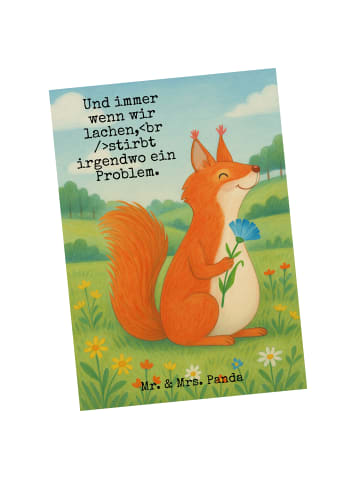 Mr. & Mrs. Panda Grußkarte Eichhörnchen Blume Design mit Spruch in Weiß