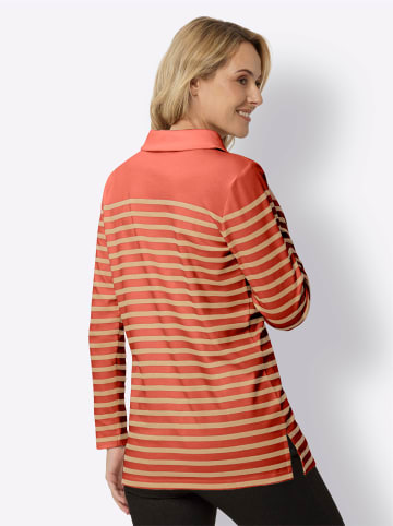 Sieh an! Sweatshirt in terra-camel-gestreift