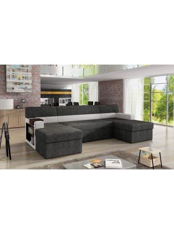 MF Design Narkos Recamiere Links in Schwarz -  (L) 159 x (B) 310 x (H) 90 cm