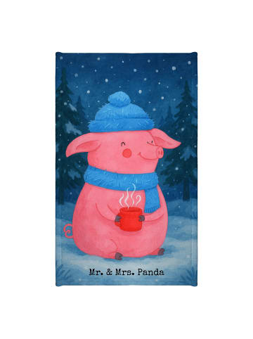 Mr. & Mrs. Panda Gästehandtuch Schweinchen Glühwein Design ohne ... in Weiß