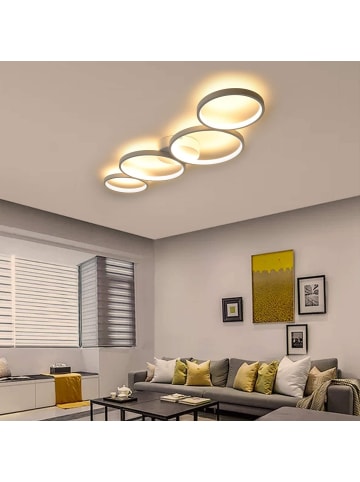 ZMH LED Deckenleuchte in Weiß 4-flammige Ring 3000K Warmweiß Modern 37W L 88cm