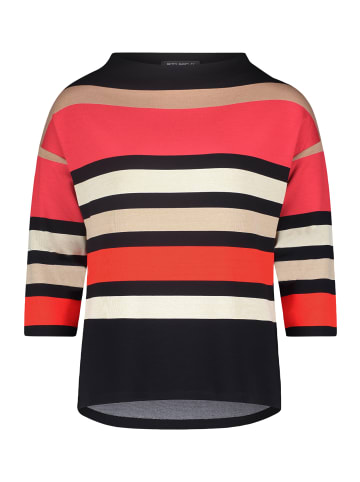 Betty Barclay Sweatpullover mit hohem Kragen in Rot/Schwarz