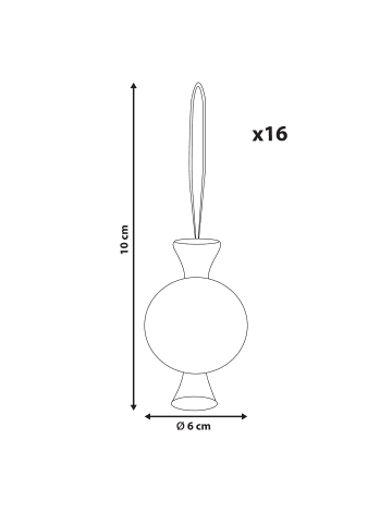 Beliani 16er-Set Weihnachtsbaumkugeln RAUMA in Bunt