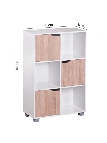 KADIMA DESIGN Moderne Holz Bücherregal mit 6 Fächern - Stilvoller Sonoma Eiche Akzent, robust