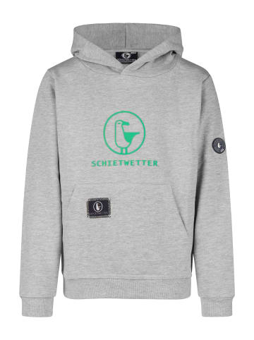 SCHIETWETTER SCHIETWETTER Hoodie Logoprint Toni in grey mel/neon green
