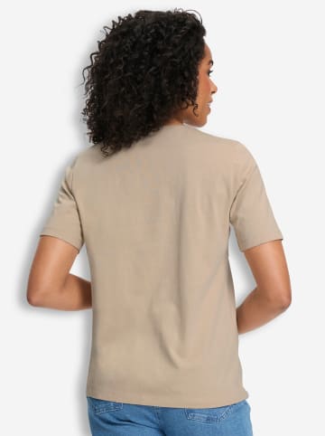 Sieh an! Doppelpack Shirts in beige + beige-schwarz-bedruckt