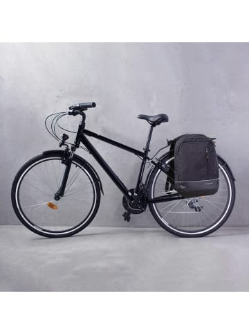 Wozinsky Fahrradtasche Doppelrucksack 2in1 30l schwarz in Schwarz