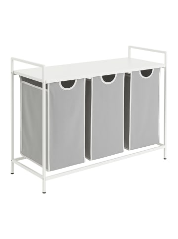 relaxdays Wäschesammler in Weiß/ Grau - (B)92,5 x (H)72 x (T)33 cm