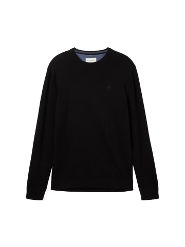 Tom Tailor Pullover BASIC CREWNECK in Schwarz