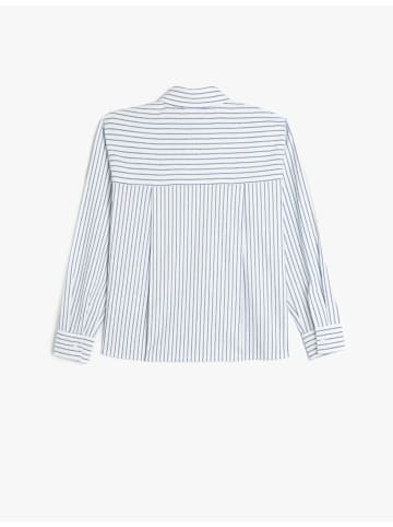 KOTON Shirt in Blau Gestreift