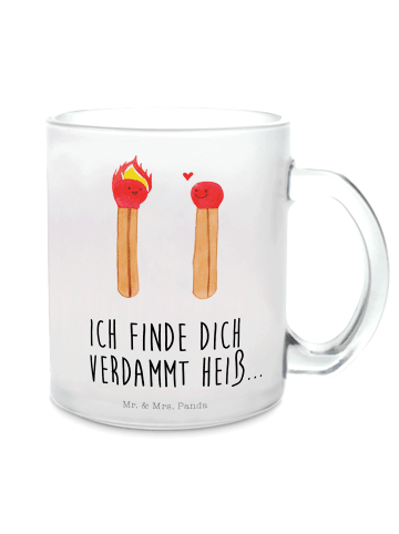 Mr. & Mrs. Panda Teetasse Streichhölzer mit Spruch in Transparent