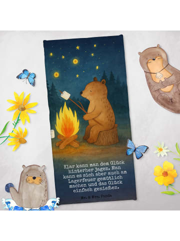 Mr. & Mrs. Panda Handtuch Bär & Marienkäfer Lagerfeuer Design mi... in Blau Pastell