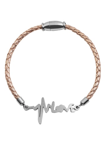 Adeliás Damen Armband Herzschlag aus Edelstahl 18 cm in silber