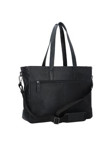 Plevier Rock Shopper Tasche Leder 41 cm Laptopfach in schwarz
