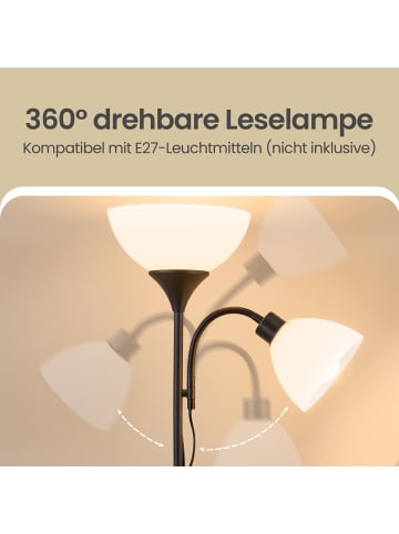 VASAGLE Stehlampe Lusia in Mattschwarz - (B)23.5 x (H)176 x (T)38.5 cm