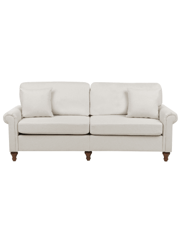 Beliani 3-tlg 3-Sitzer Sofa GINNERUP in Beige/Braun