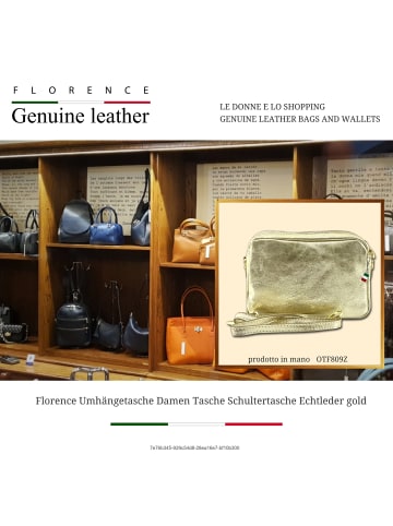 Florence Leder Umhängetasche Florence Tasche gold ca. 22cm