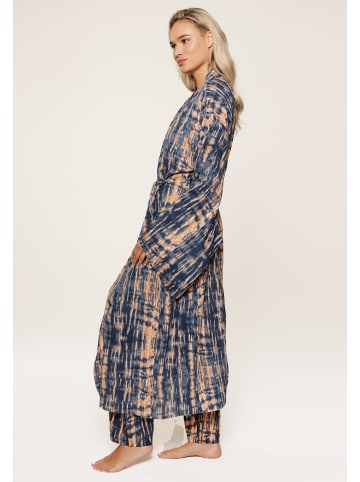 Linga Dore Linga Dore Kimono in Tie dye dark denim/apricot