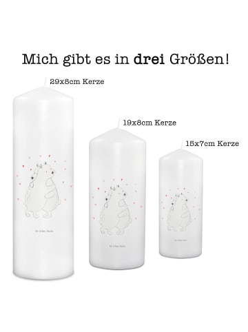 Mr. & Mrs. Panda Weihnachtskerze Eisbär Umarmen ohne Spruch in Weiß