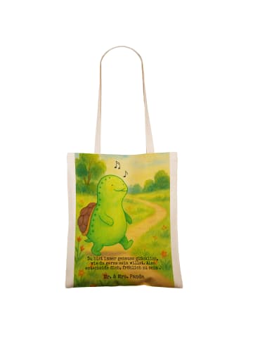 Mr. & Mrs. Panda Tote Bag Schildkröte Pfeifen Design mit Spruch in Weiß