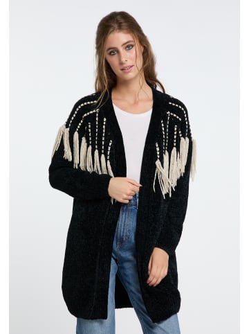 IZIA Damen Chenille Cardigan in Schwarz