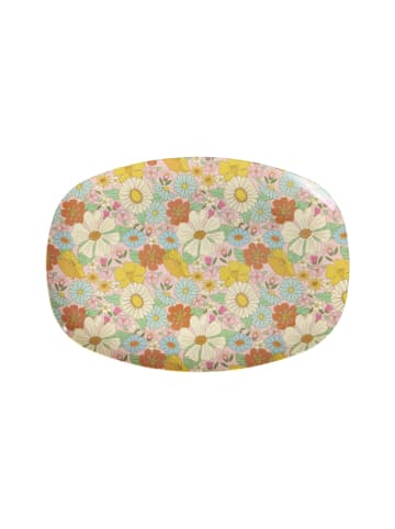 Rice Rechteckiger Teller aus Melamin Flower Power in diverse