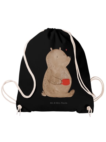 Mr. & Mrs. Panda Stofftasche Bär Kaffee ohne Spruch in Schwarz