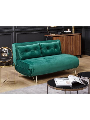 Beliani 2-Sitzer Sofa VESTFOLD in Grün/Gold - (W) 130 x (H) 45 x (L) 78 cm