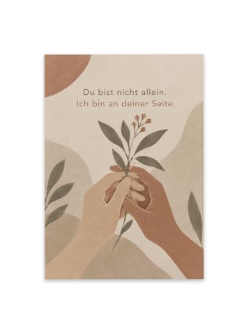 Mr. & Mrs. Panda Trauerkärtchen Hände tröstlich Design mit Spruch in Weiß