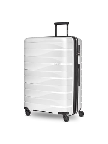 Bergpfeil Travel 4 Rollen Trolley L 75 cm mit Dehnfalte ice white metallic
