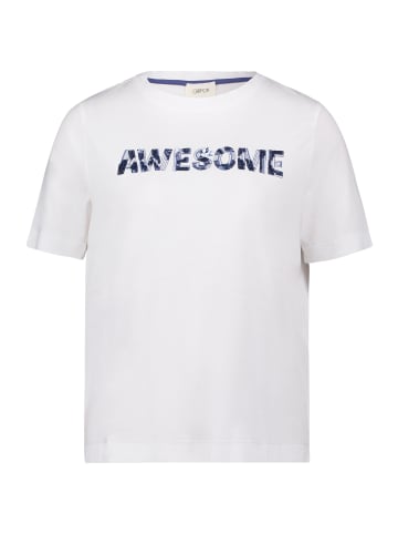 CARTOON Rundhals-Shirt kurzarm in Patch Cream/Blue