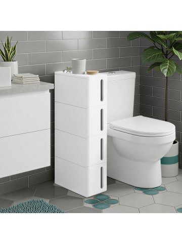 SONGMICS Beistellwagen Dennys in Weiß-Grau - (B)17.3 x (H)84 x (T)45.2 cm